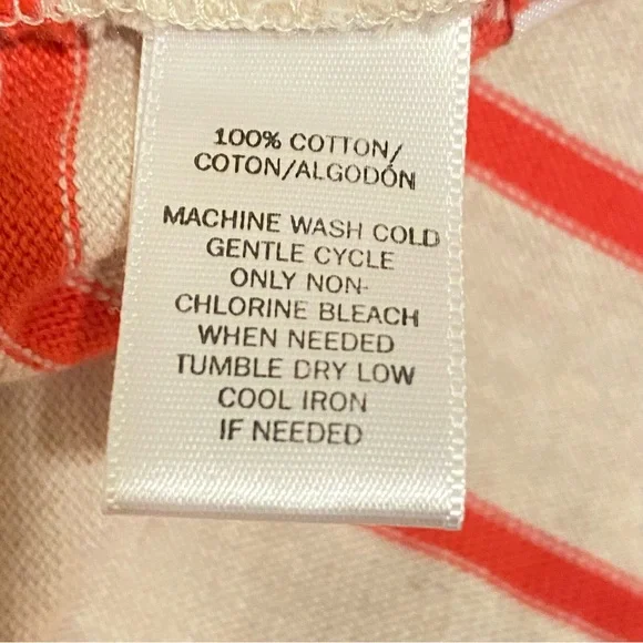 Ann Taylor LOFT- Beige with Red Stripes Casual A-Line Dress - Picture 8 of 9